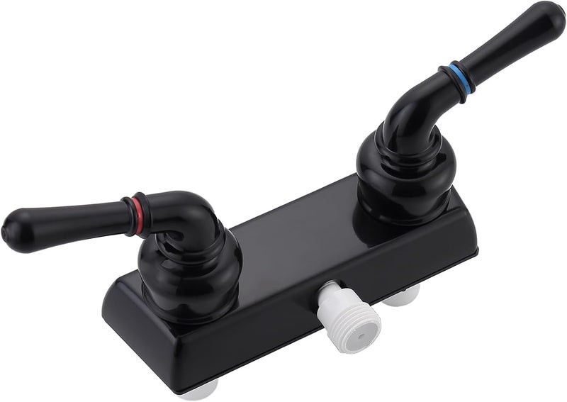 gcbcrit RV Shower Faucet, Camper Shower Faucet Diverter with Classical Handles, 4" RV Shower Valve Diverter for Camper Van, Outside and Inside Bathroom Shower (Black) - Image 1
